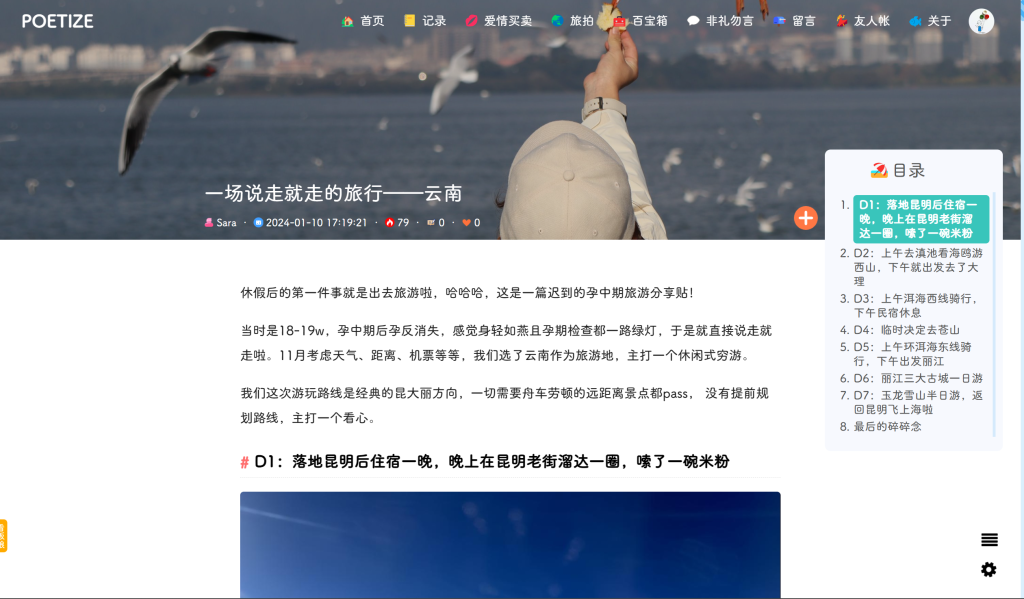 图片[3]-POETIZE个人博客系统源码 博客网页设计 博客模板源码下载 博客模板网站设计排版-〈Destiny宿命〉